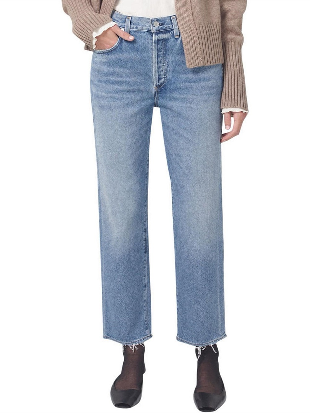 Citizens of Humanity Emery Crop Premium Vintage Jeans 26 Distressed Light Wash